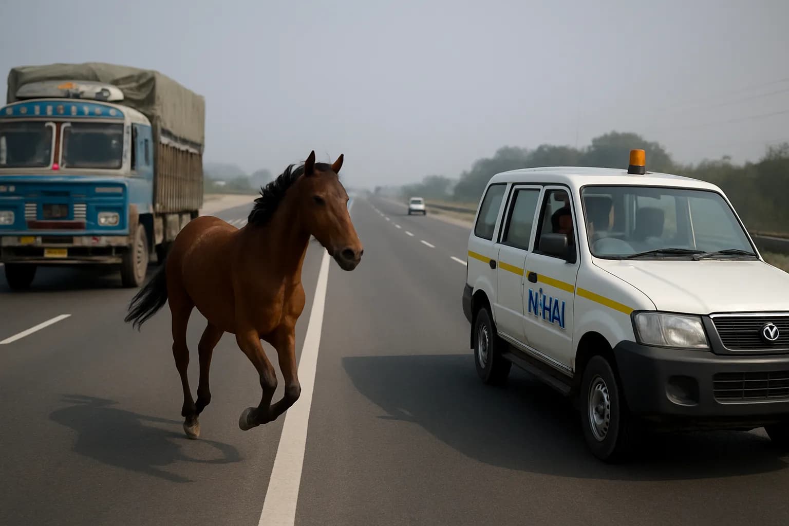 Horse on Lucknow Kanpur Expressway Viral Video Sparks Highway Safety Discussion